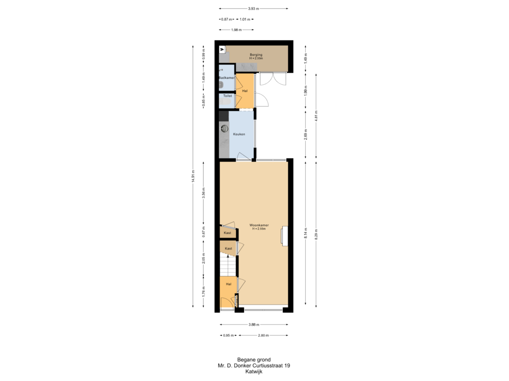 Bekijk plattegrond van Begane grond van Mr. D. Donker Curtiusstraat 19