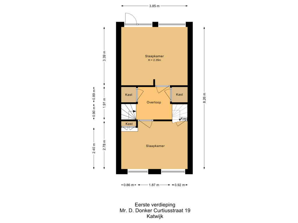 Bekijk plattegrond van Eerste verdieping van Mr. D. Donker Curtiusstraat 19