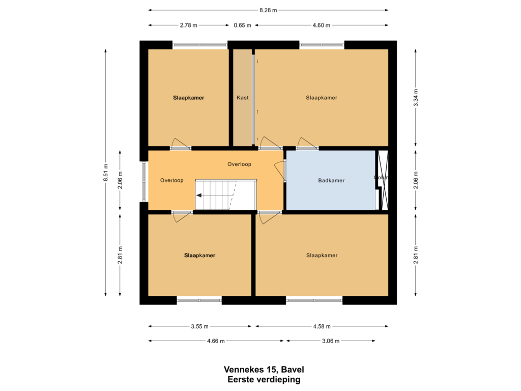 View floorplan of Eerste verdieping of Vennekes 15