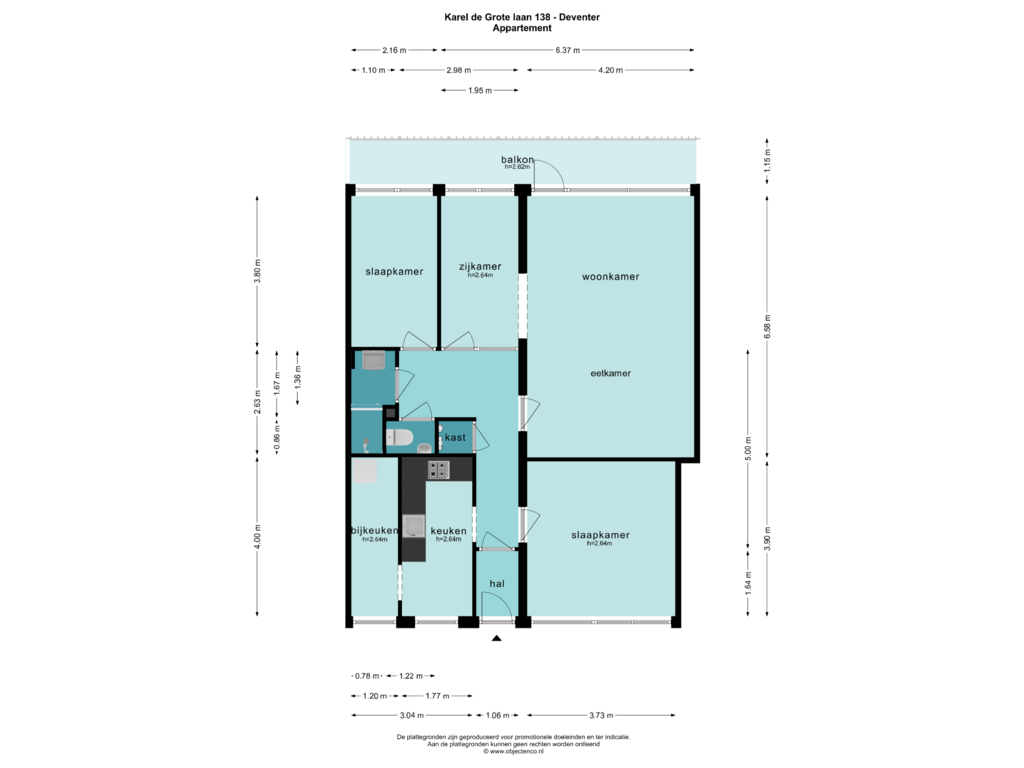 Bekijk plattegrond van APPARTEMENT van Karel de Grotelaan 138