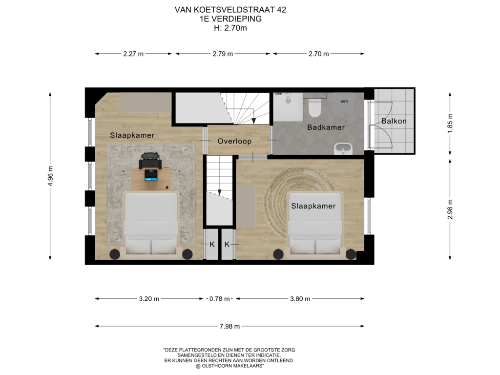 Bekijk plattegrond van 1e verdieping van Van Koetsveldstraat 42