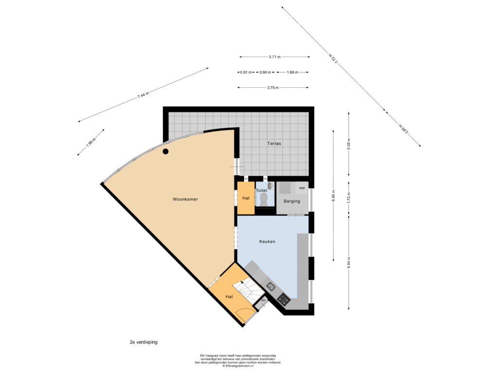 Bekijk plattegrond van 2e verdieping van Vijverlaan 12