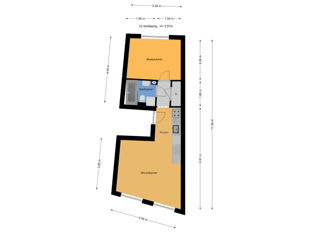 Bekijk plattegrond van 1e Verdieping van Lage Gouwe 10