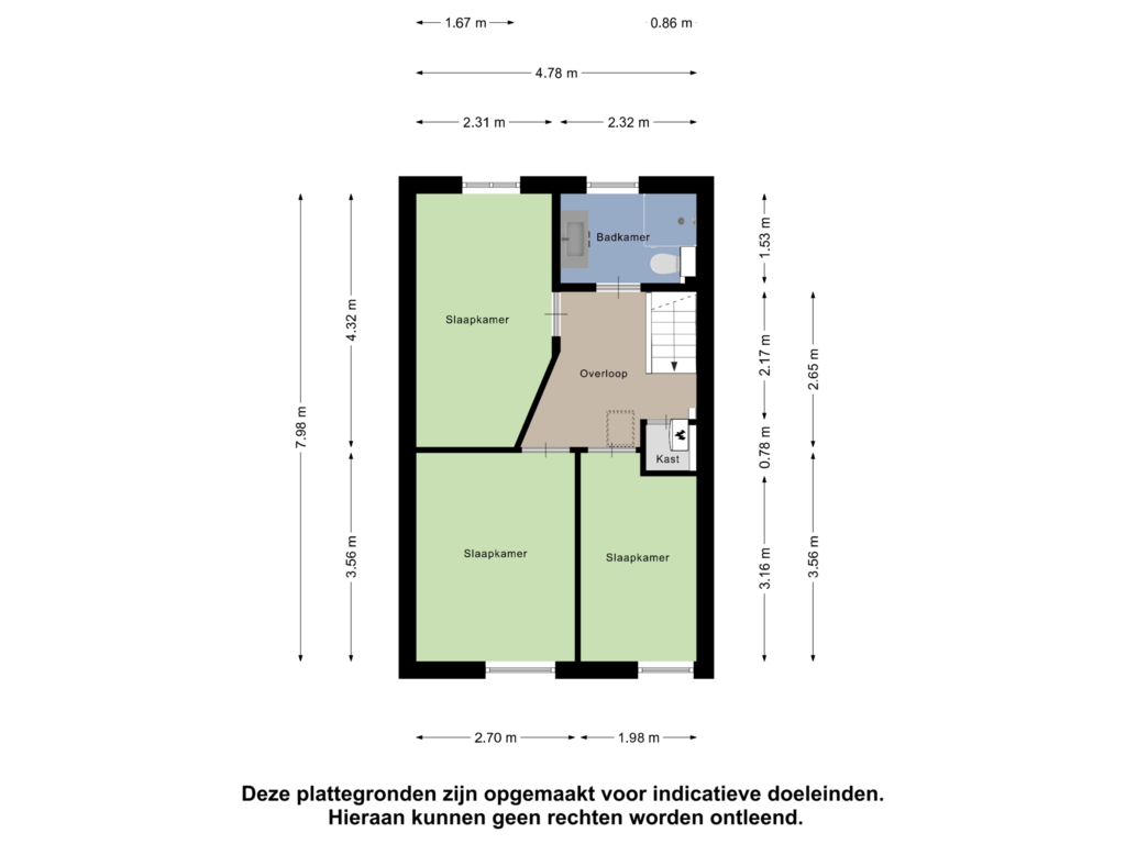 View floorplan of Eerste verdieping of Koningsstraat 122