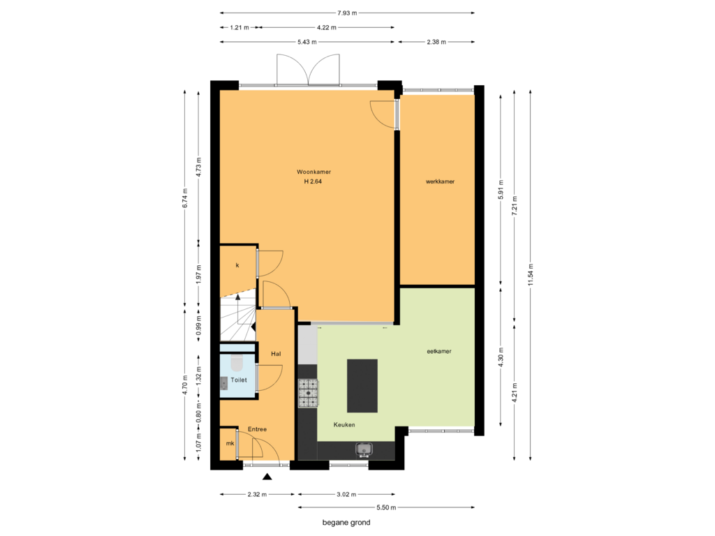 Bekijk plattegrond van begane grond van Boomaweg 18-B