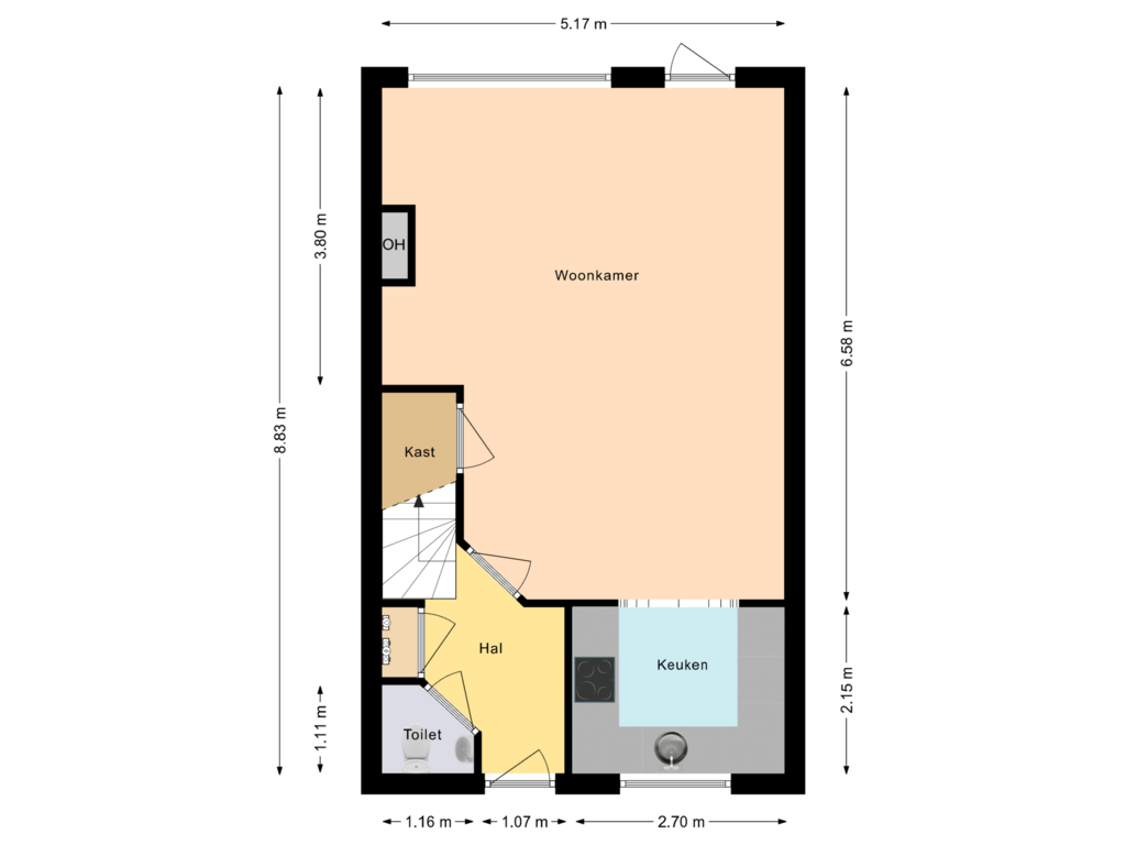 Bekijk plattegrond van Begane grond van Mari Andriessenrade 106