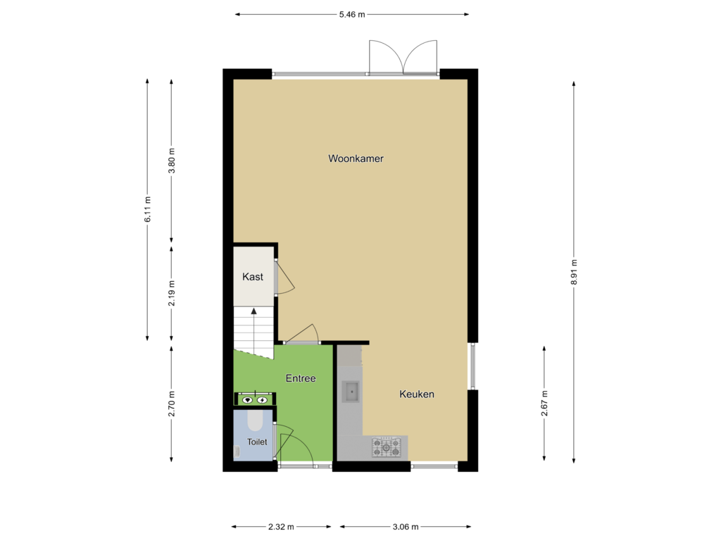 Bekijk plattegrond van Begane grond van De Landerijen 41