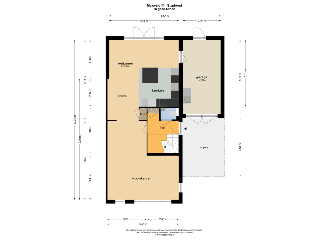 View floorplan of BEGANE GROND of Maïsveld 31