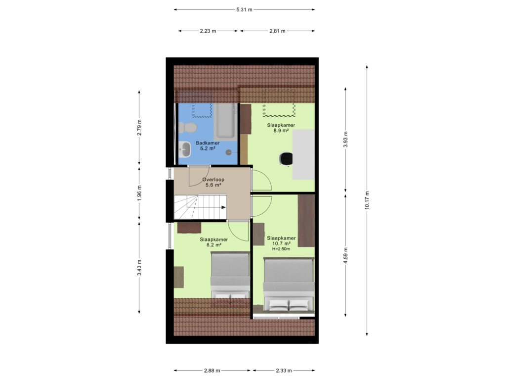 View floorplan of Eerste verdieping of Boekhors 10