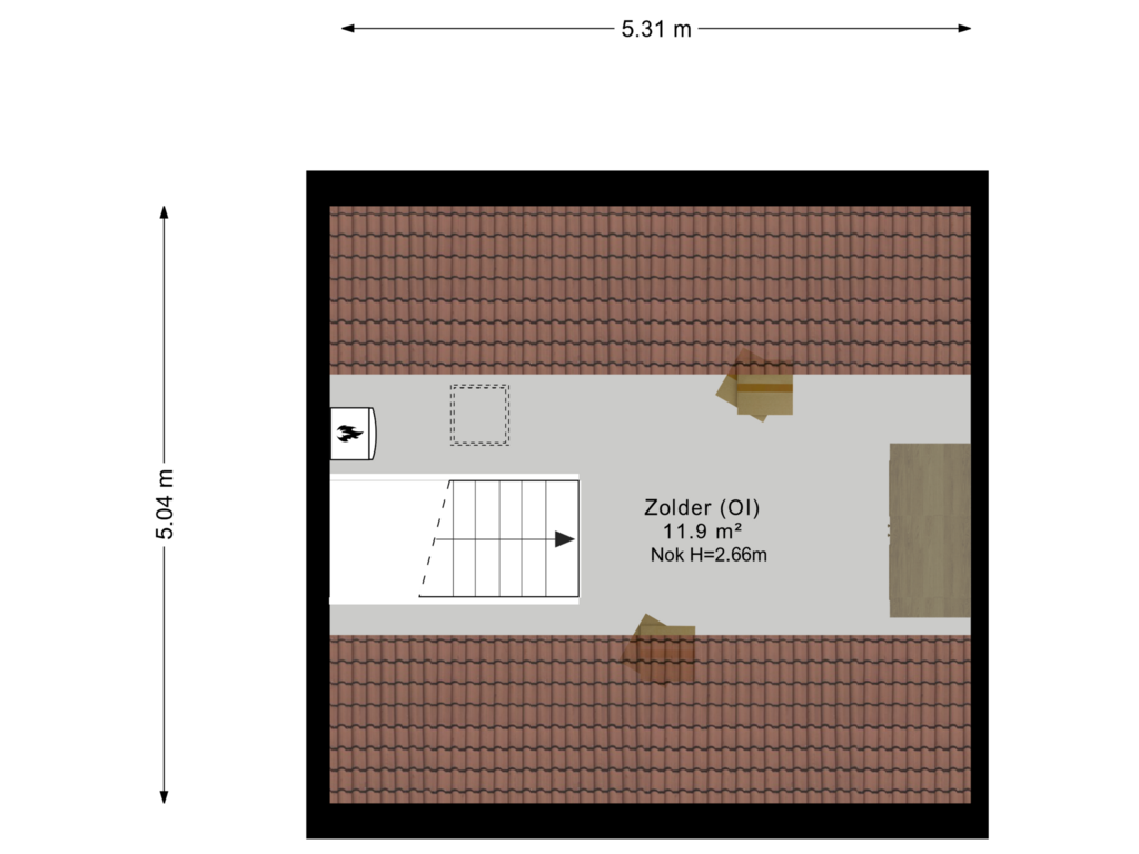 View floorplan of Tweede verdieping of Boekhors 10