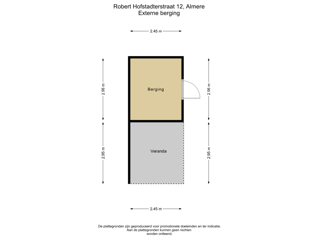 Bekijk plattegrond van Externe berging van Robert Hofstadterstraat 12