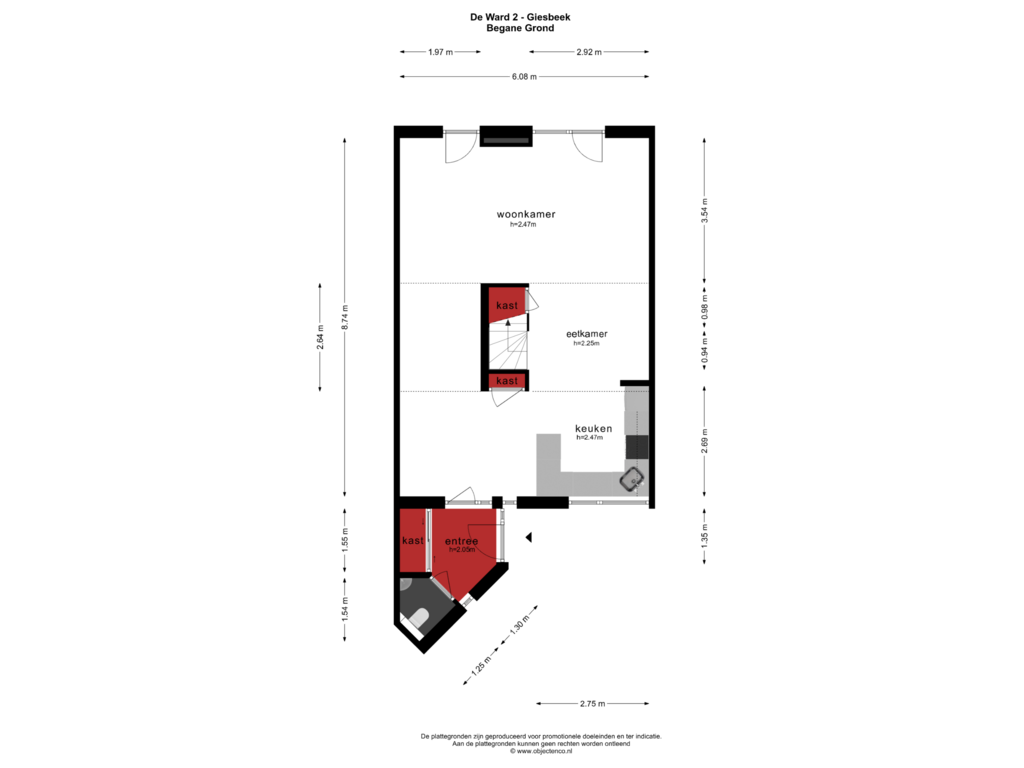 Bekijk plattegrond van BEGANE GROND van De Ward 2