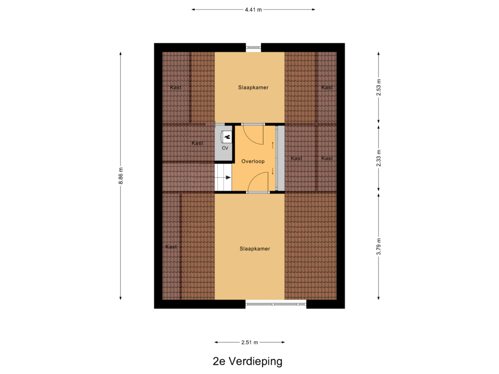 View floorplan of 2e Verdieping of Brahmsstraat 6