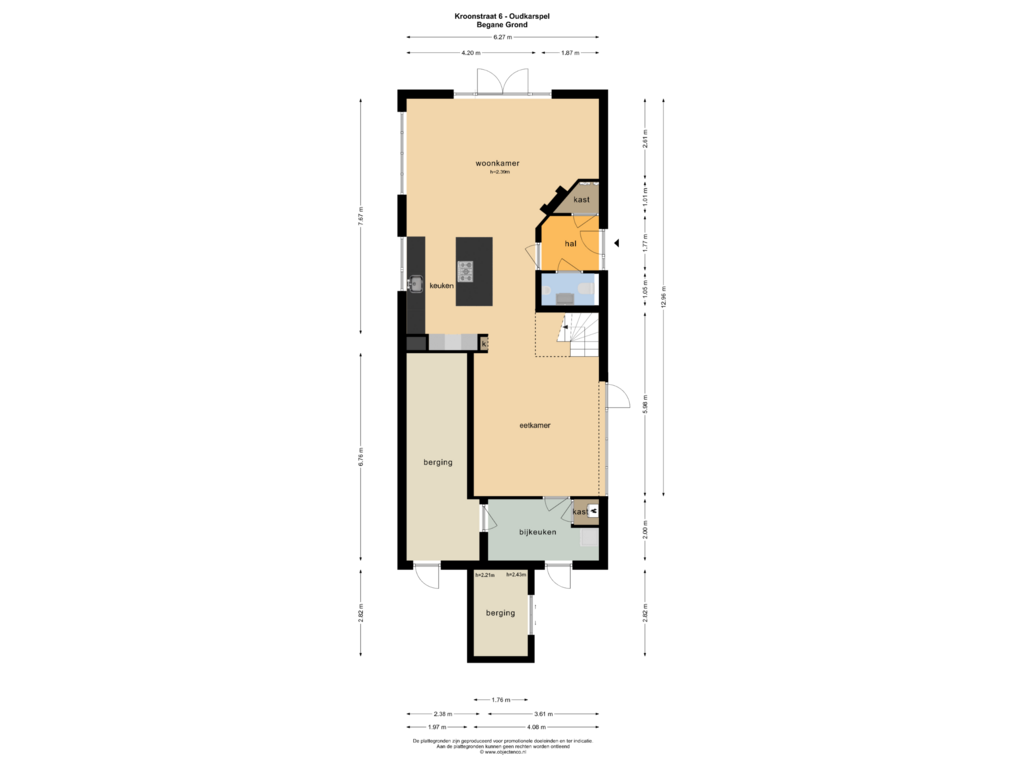 View floorplan of BEGANE GROND of Kroonstraat 6