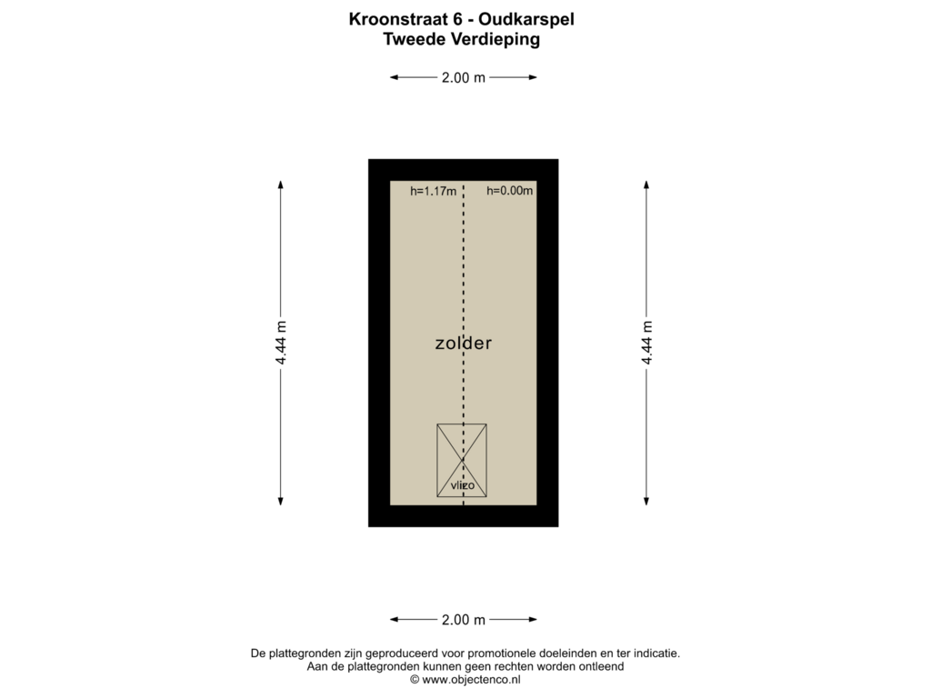 View floorplan of TWEEDE VERDIEPING of Kroonstraat 6