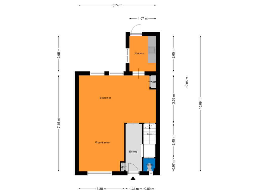 Bekijk plattegrond van Begane Grond van Mr. Luybenstraat 25