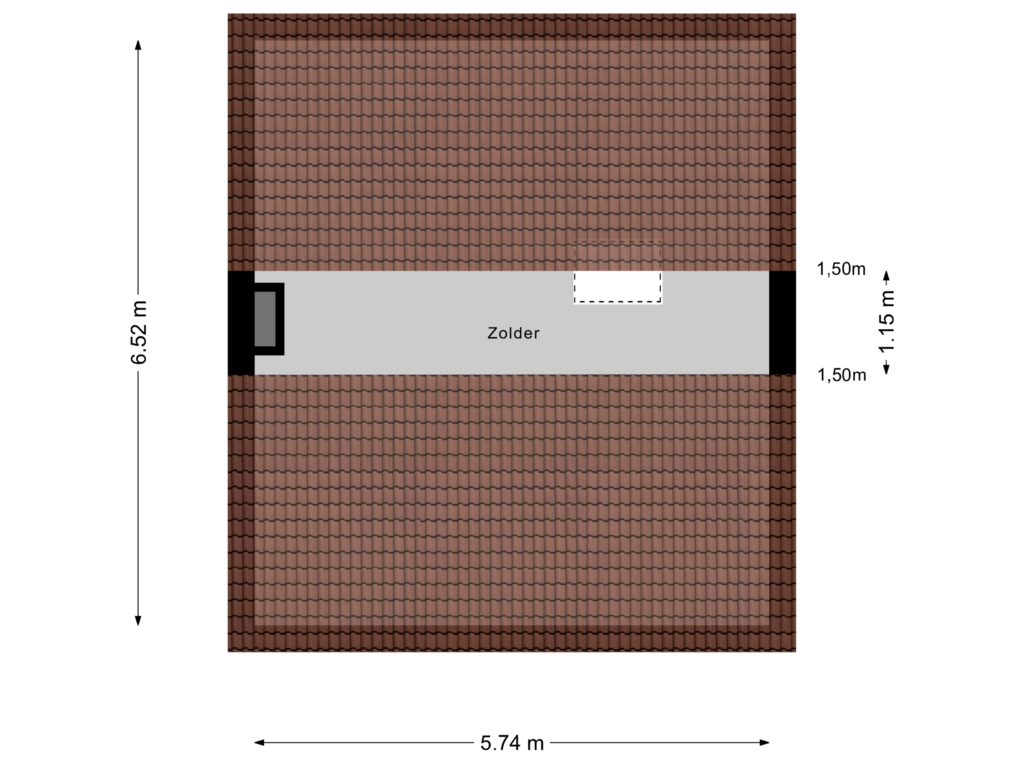 Bekijk plattegrond van Zolder van Mr. Luybenstraat 25