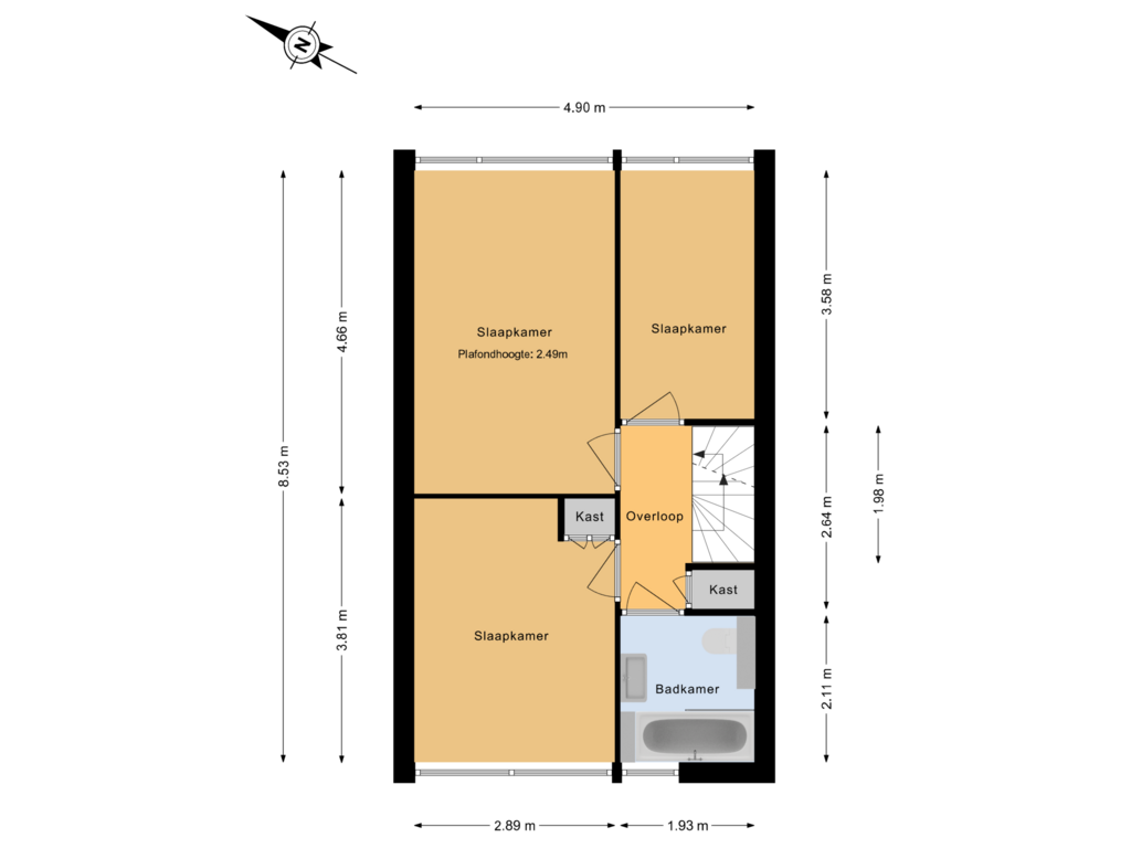 Bekijk plattegrond van 1e verdieping van Glidkruid 34