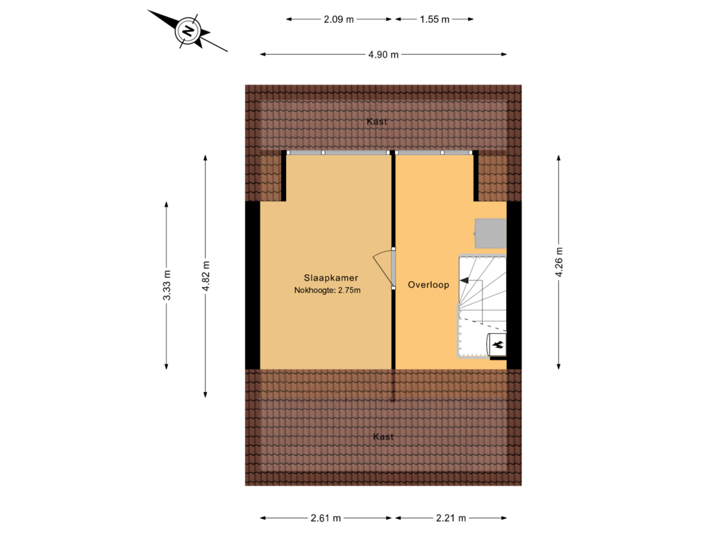 Bekijk plattegrond van 2e verdieping van Glidkruid 34