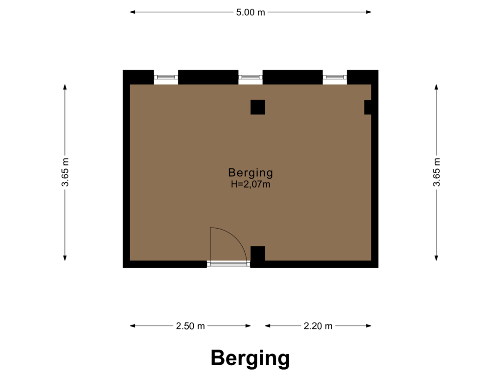 Bekijk plattegrond van Berging van Amelbergastraat 8