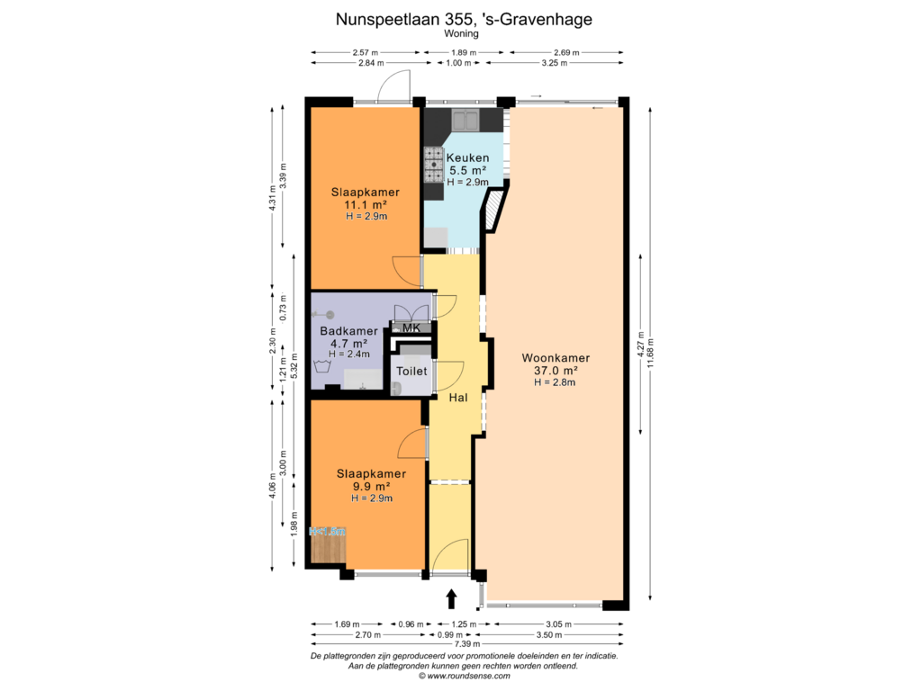 Bekijk plattegrond van Woning van Nunspeetlaan 355