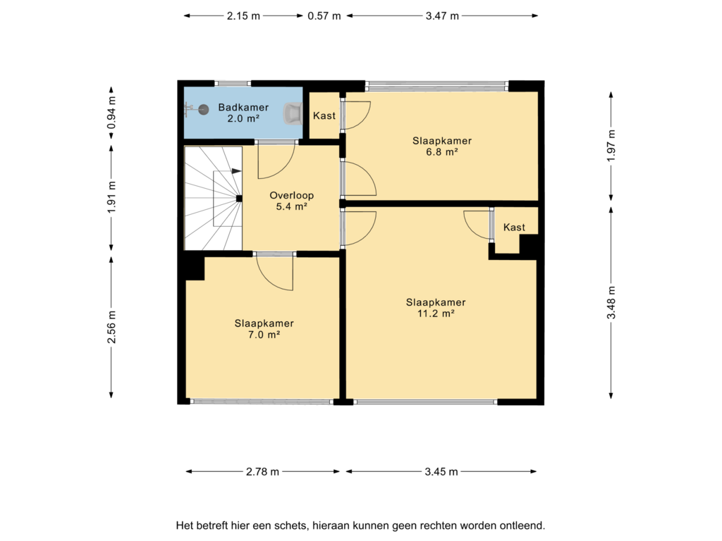 Bekijk plattegrond van 1e verdieping van Hugo de Grootstraat 128