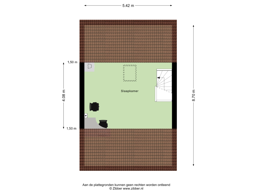 View floorplan of Tweede Verdieping of Wikketuin 6