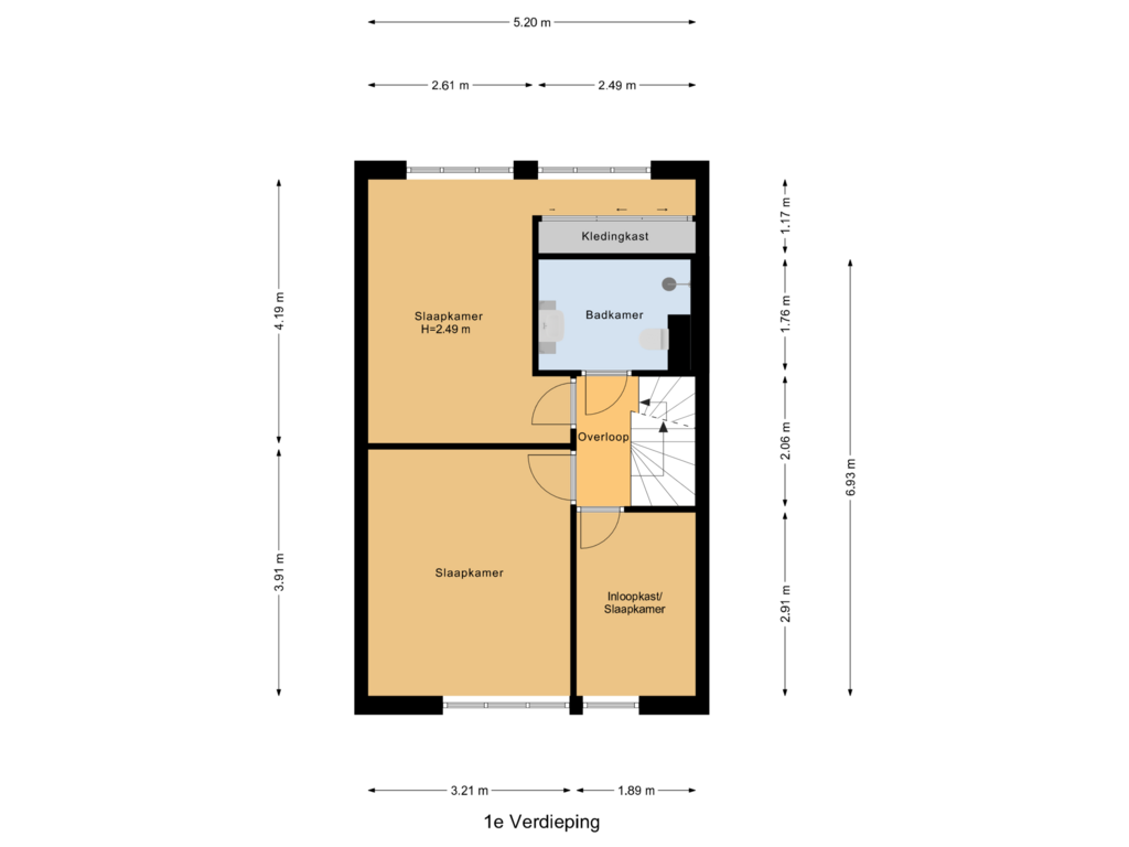 Bekijk plattegrond van 1e Verdieping van Greep 3