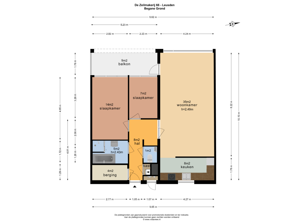 Bekijk plattegrond van BEGANE GROND van De Zeilmakerij 66