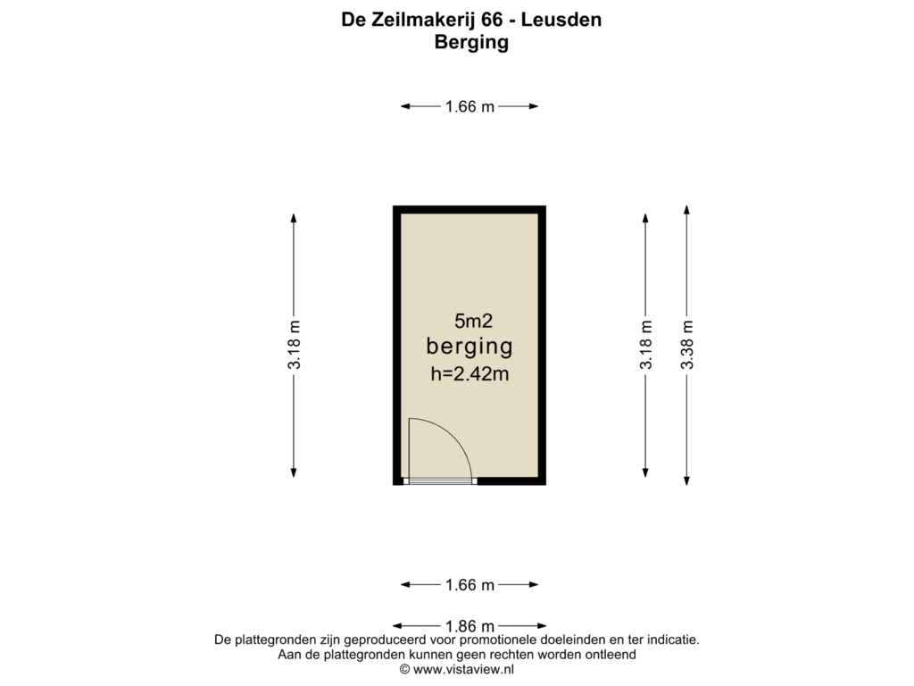 Bekijk plattegrond van BERGING van De Zeilmakerij 66