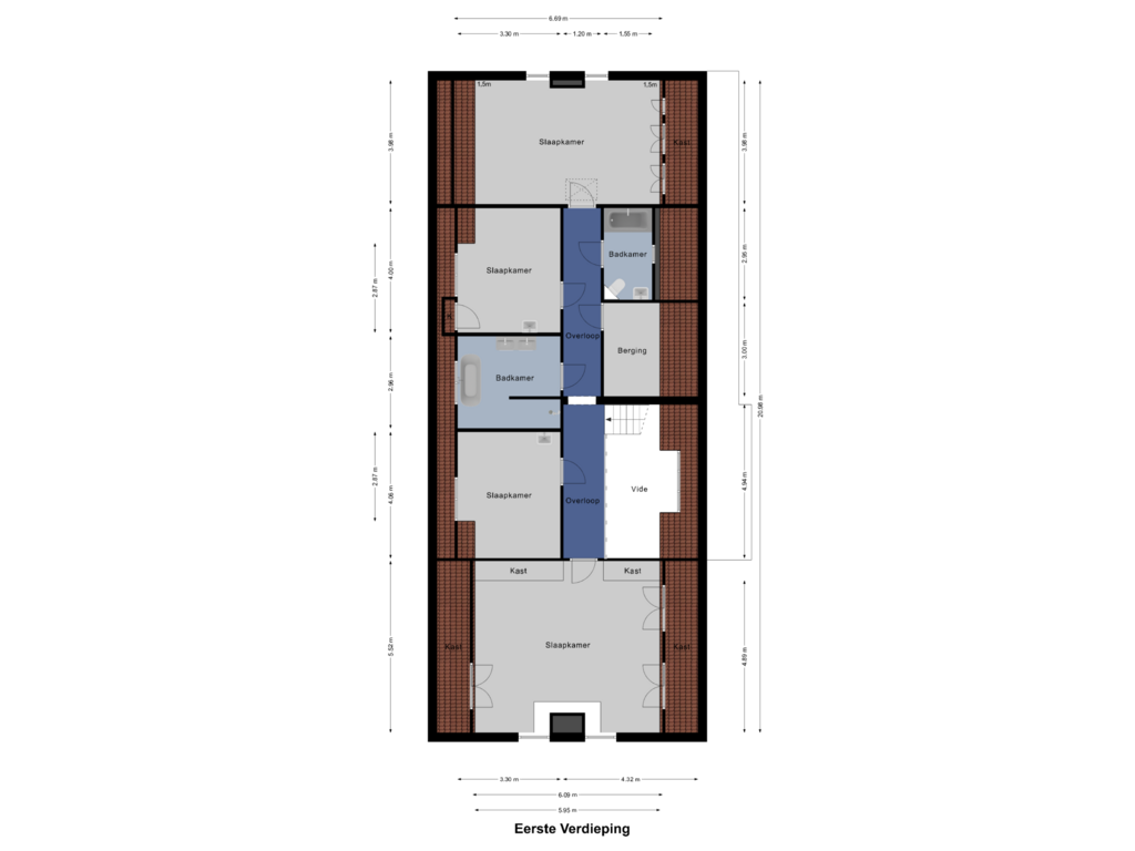 Bekijk plattegrond van Eerste Verdieping van Hoeverdijk 17