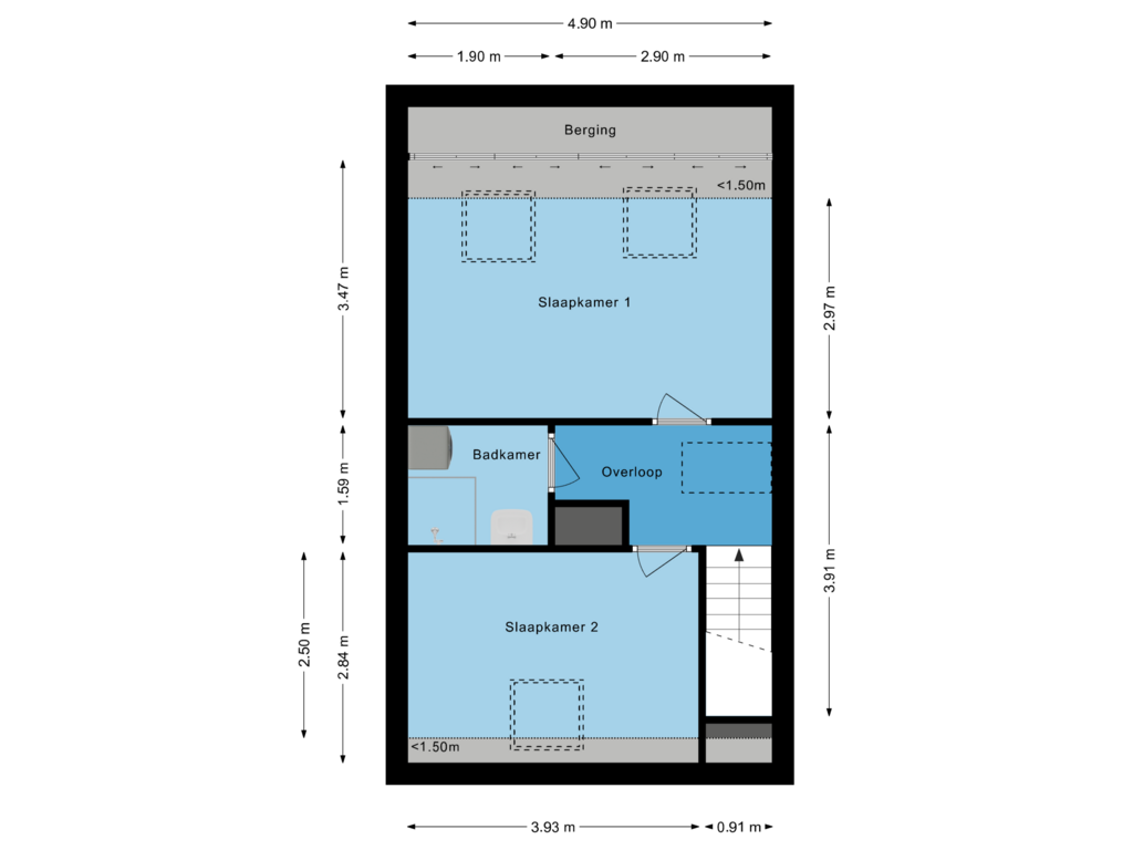 View floorplan of Tweede Woonlaag of Markt 44