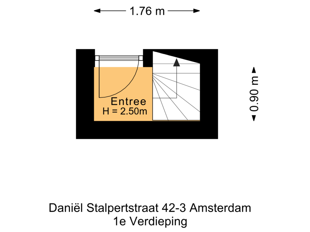 View floorplan of 1e Verdieping of Daniël Stalpertstraat 42-3