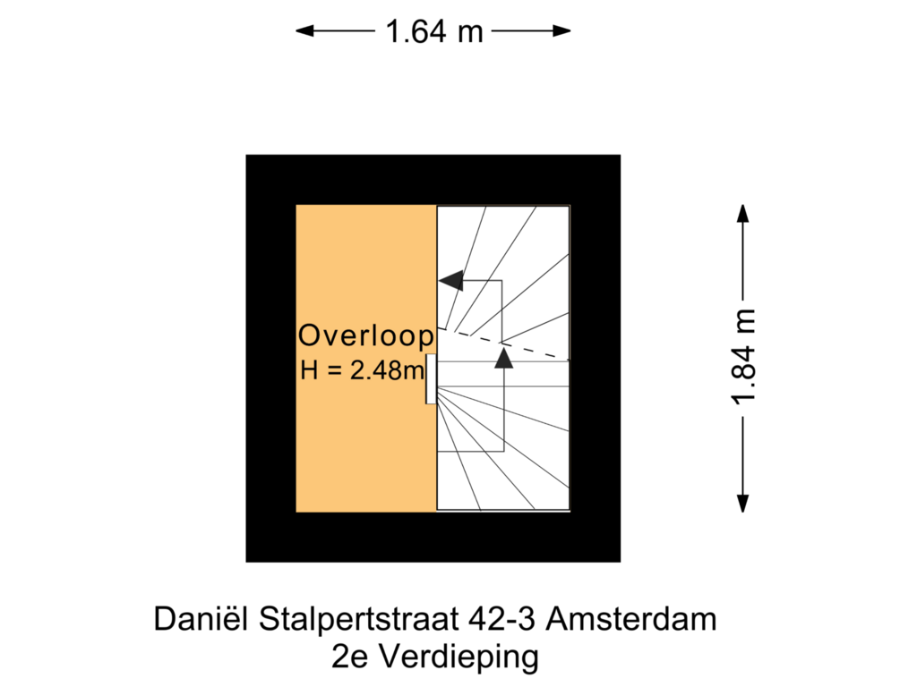 View floorplan of 2e Verdieping of Daniël Stalpertstraat 42-3