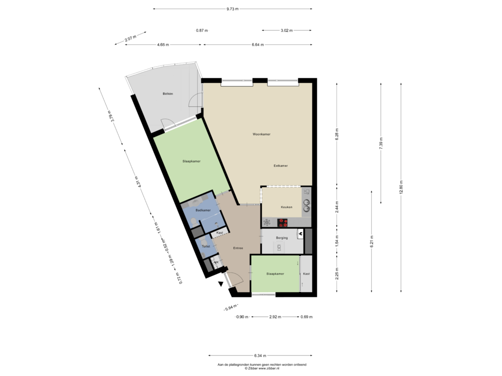 Bekijk plattegrond van Appartement van Vondellaan 80