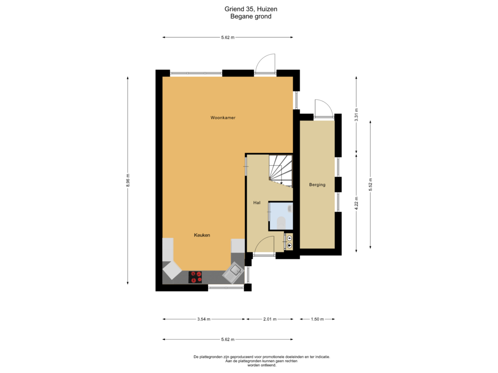 Bekijk plattegrond van Begane grond van Griend 35