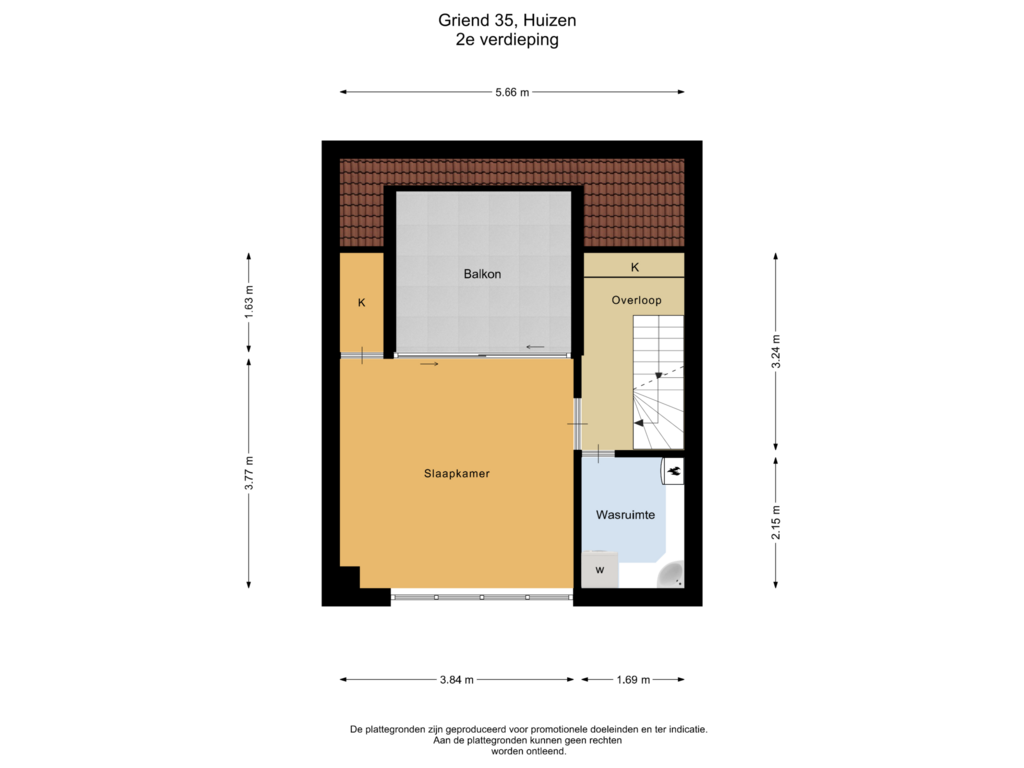 Bekijk plattegrond van 2e verdieping van Griend 35