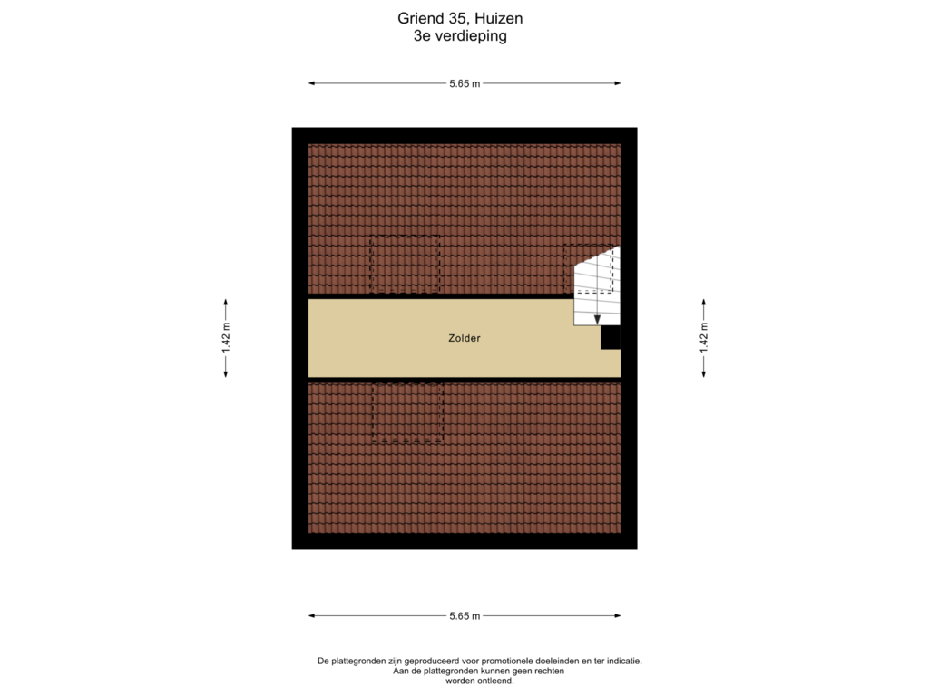 Bekijk plattegrond van 3e verdieping van Griend 35