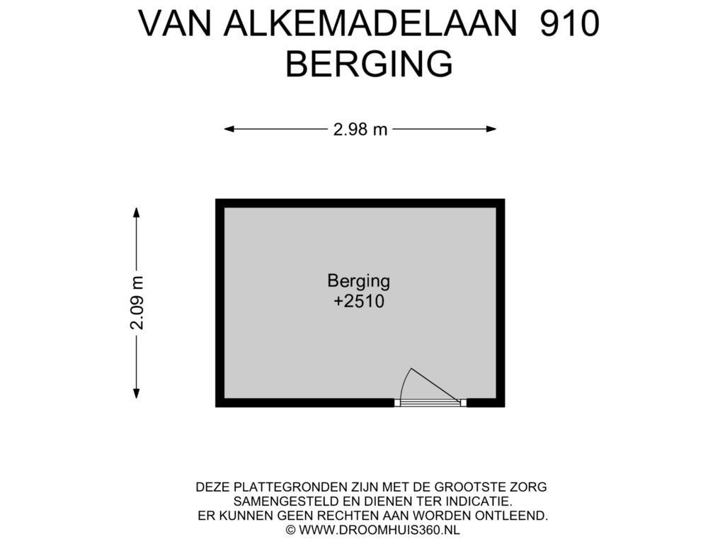 Bekijk plattegrond van Berging van Van Alkemadelaan 910