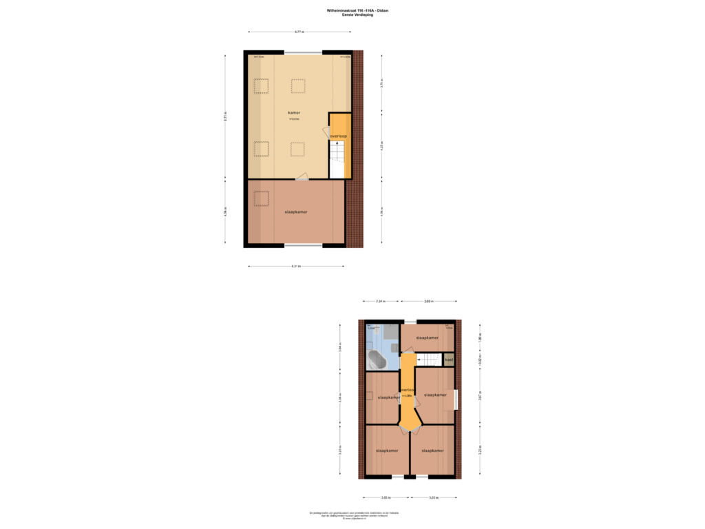 Bekijk plattegrond van Eerste Verdieping van Wilhelminastraat 116