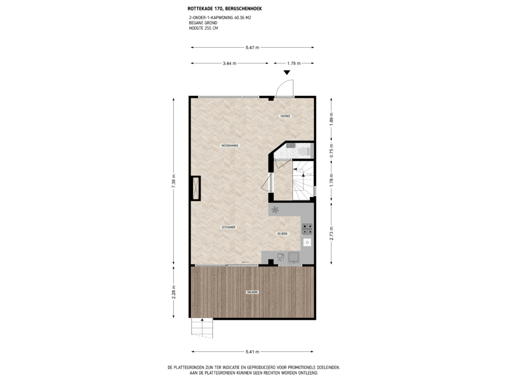 Bekijk plattegrond van Begane grond van Rottekade 170