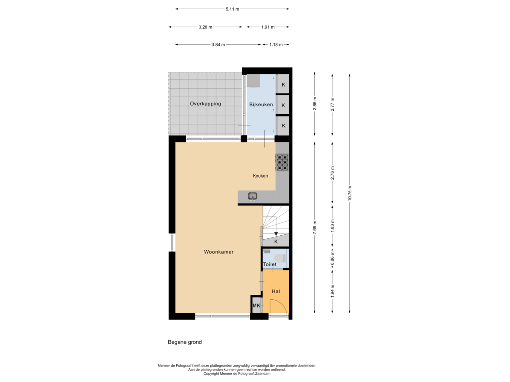 View floorplan of Begane grond of Roggeveldweg 11