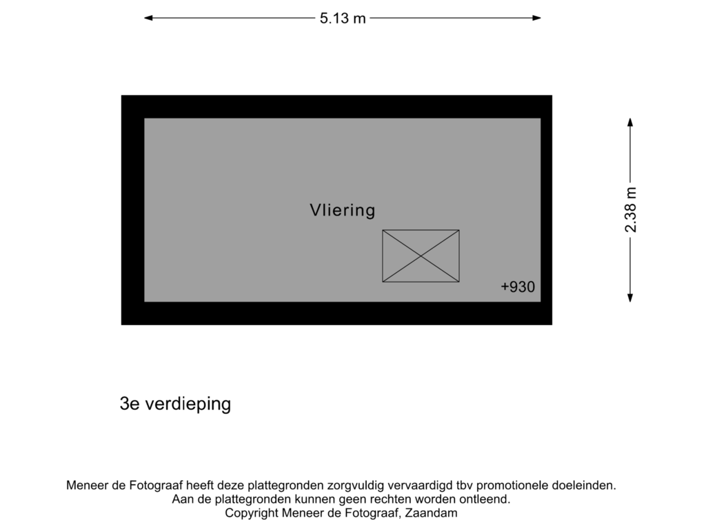 View floorplan of 3e verdieping of Roggeveldweg 11