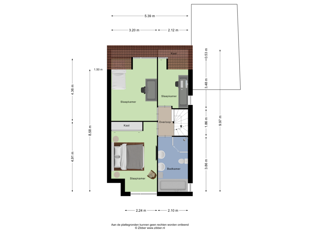 View floorplan of Eerste Verdieping of Wislaan 211