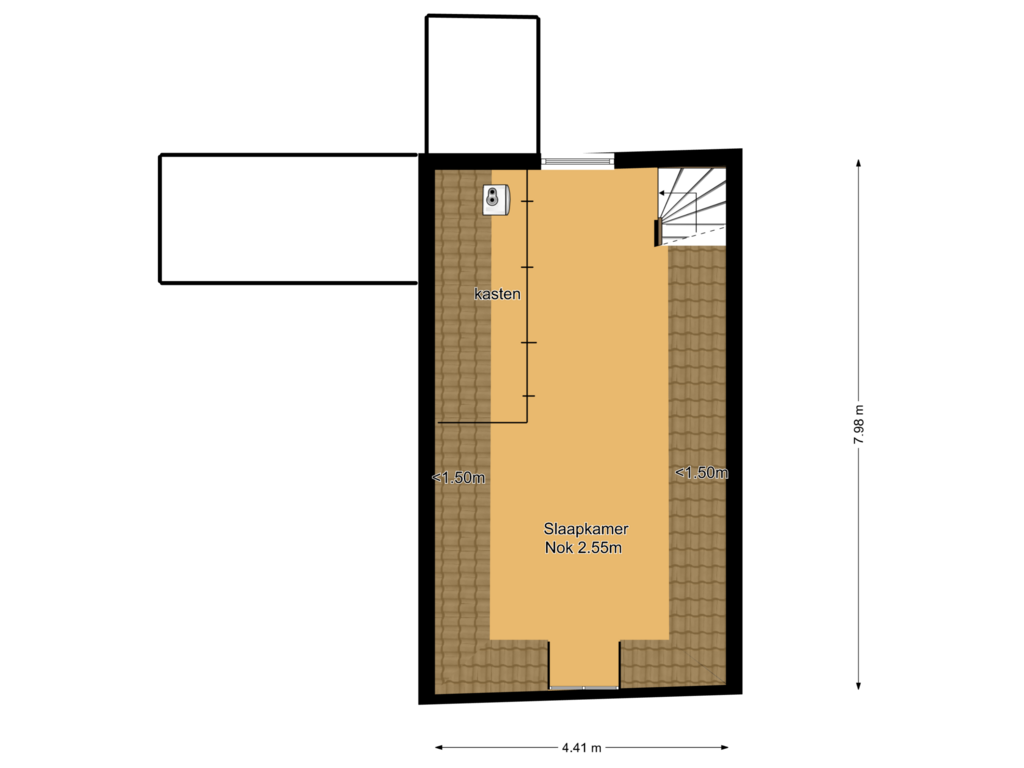 Bekijk plattegrond van tweede verdieping van Peperstraat 3