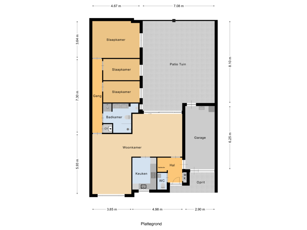 Bekijk plattegrond van Plattegrond van Anna Blamanstraat 9