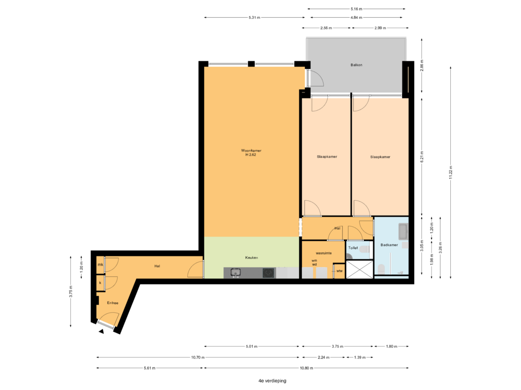 View floorplan of 4e verdieping of Escamplaan 892-A