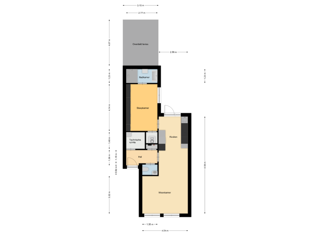 Bekijk plattegrond van Appartement van Leemsbroek 1-A