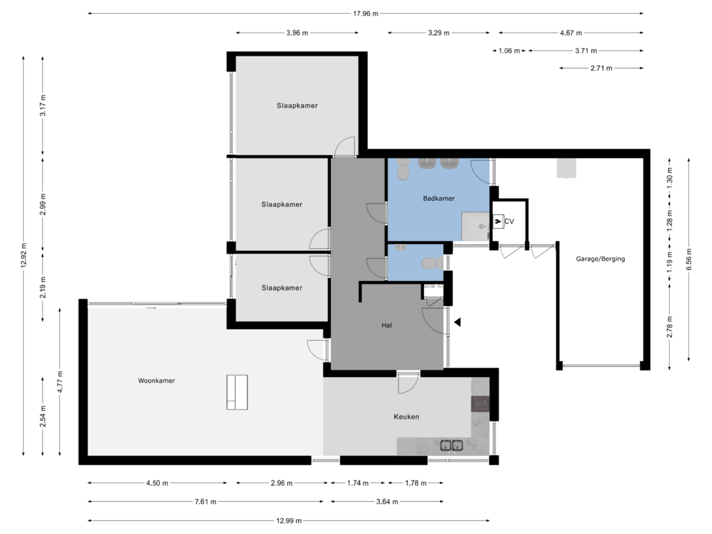 View floorplan of Begane Grond of Gastakker 77