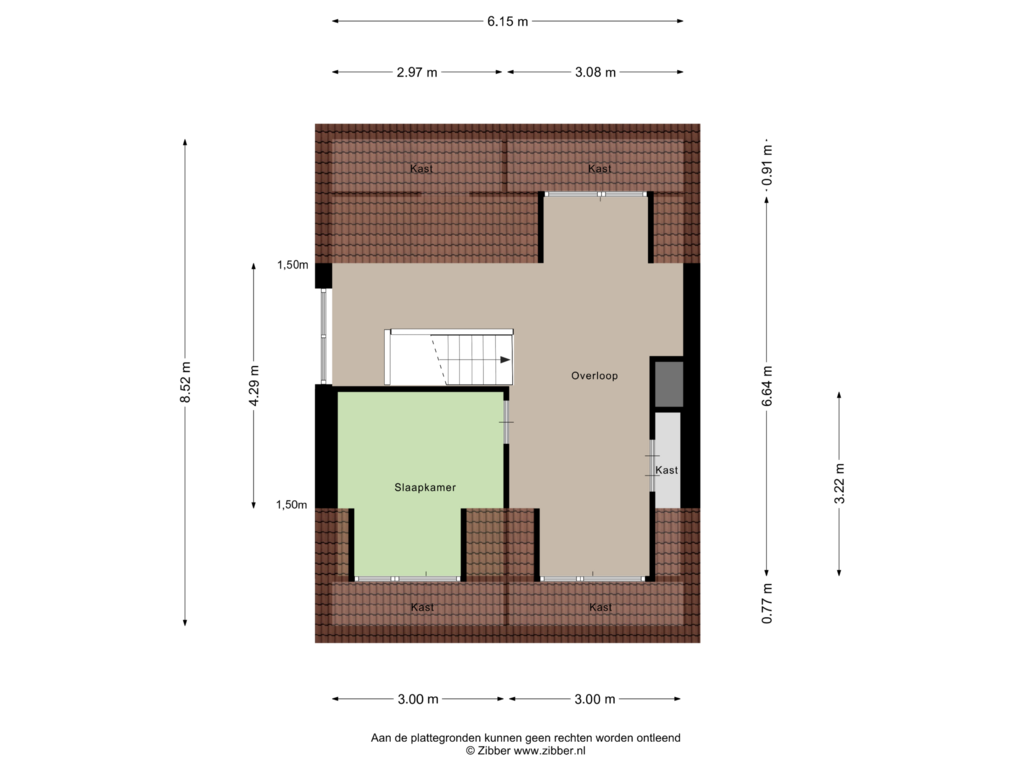 View floorplan of Tweede Verdieping of Cornelis Hendrixstraat 86